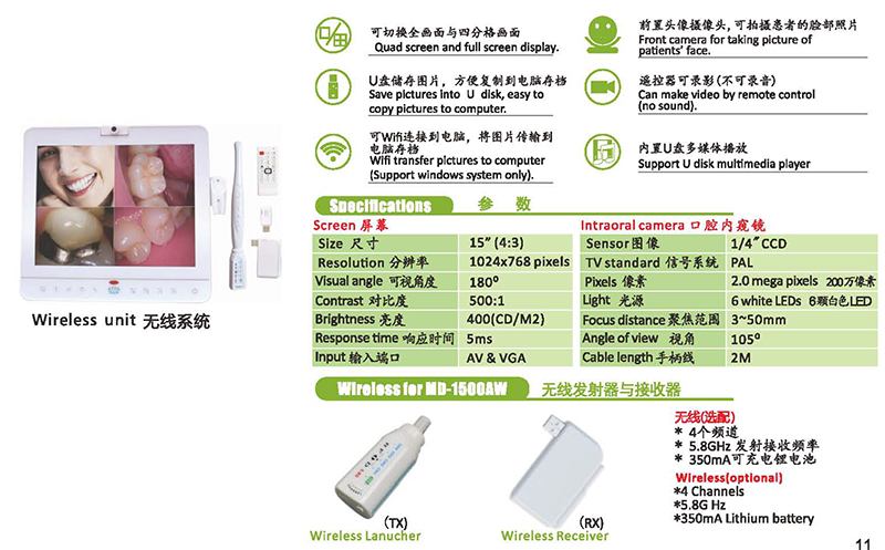 SDT-IO82W Wireless SD card WIFI Intra Oral Camera